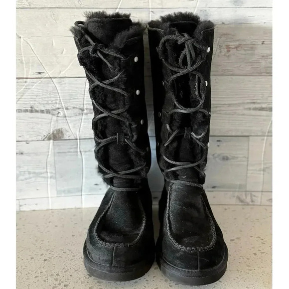 UGG Australia Women's Appalachin Boot Black Suede Size 7 - Picture 1 of 7